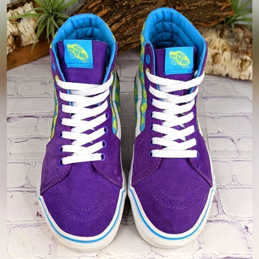 Vans Sk8-Hi 'Crazy Check - Ultraviolet' High Top Sneakers - Picture 4 of 10